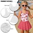 thumbnail image 4 of FOR U DESIGNS Girls' Sleeveless One-Piece Swimsuit Quick Dry Tank Bathing Suit Swimwear with Short Bathing Suit for Kids, Strawberry, 4 of 7