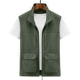 thumbnail image 2 of hopeusince Men's Lightweight Quick Dry Multi Pockets Zip-Up Vest Photographer Fishing Travel Vest Army Green XXXXXL, 2 of 3