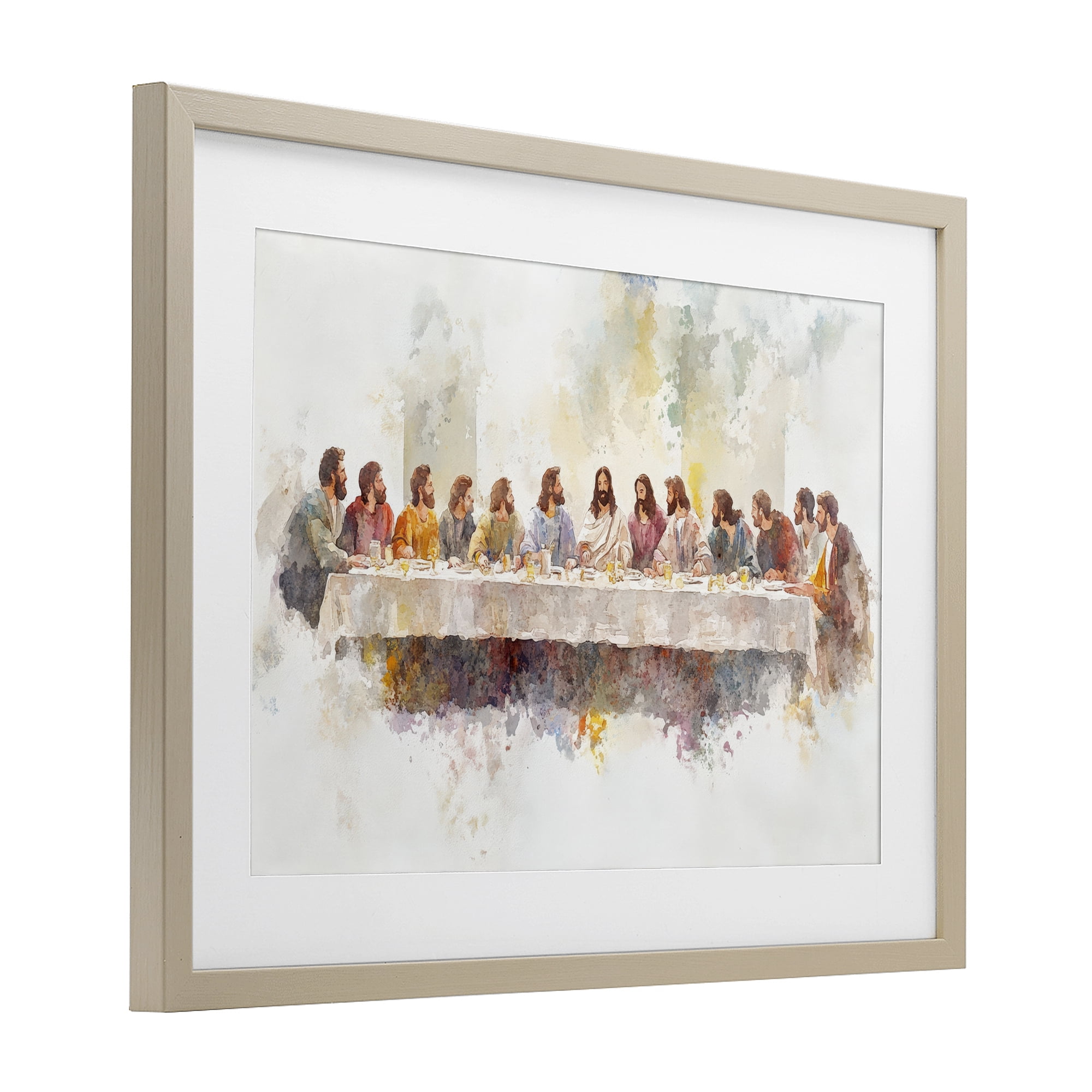Stupell Industries Watercolor Supper Spirituality Birch Framed Print Under Glass, design by Petal Prints Design