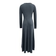 thumbnail image 4 of Vestido de Manga Larga para las Mujeres Invierno Casual Delgado Bodycon Cuello Redondo Largo Maxi Fiesta Boda, 4 of 5