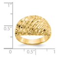 thumbnail image 3 of 14K Yellow Gold Ring Band Fashion Diamond-cut Domed, Size 5, 3 of 5