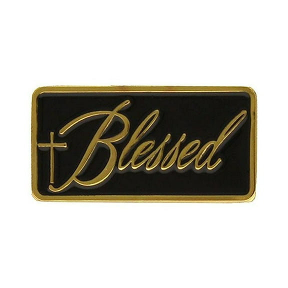 Sterling Gifts Blessed Lapel Pin with Cross Gold Set of 2