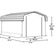 Arrow 12 x 20 x 8 ft Grey Carport Enclosure Kit
