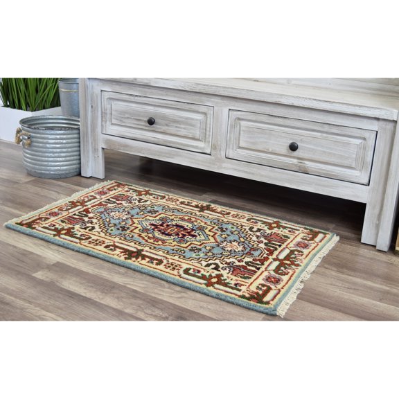 Rugs America ROYAL HERIZ Collection Sky Blue RH003 Boho Transitional Area Rug 2'0"X3'0"