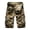 Khaki 31, variant on Mid-rise Elastic Waistband Zipper Fly Men Shorts Camouflage Print Multi-pockets Cargo Shorts Streetwear