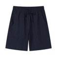 thumbnail image 3 of SRZYMJ Bermuda Shorts for Men Knee Length Elastic Waist Drawstring Loose Wide Leg Shorts Summer Casual Beach Clothes, 3 of 7