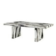 thumbnail image 3 of Roundhill Furniture Cavira Modern Faux Marble Dining Table with Double Pedestal Base, 3 of 9