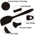 thumbnail image 2 of KEINXS Silicone Spatula Set - 6 Piece Non-Stick Rubber Spatula Set, Heat-Resistant Spatula Kitchen Utensils Set for Cooking, Baking and Mixing - Black, 2 of 7