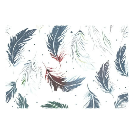 

Ryvnso 1 Piece Placemats Feathers Dining Mats Heat-Resistant Non-Slip Washable Table Mat