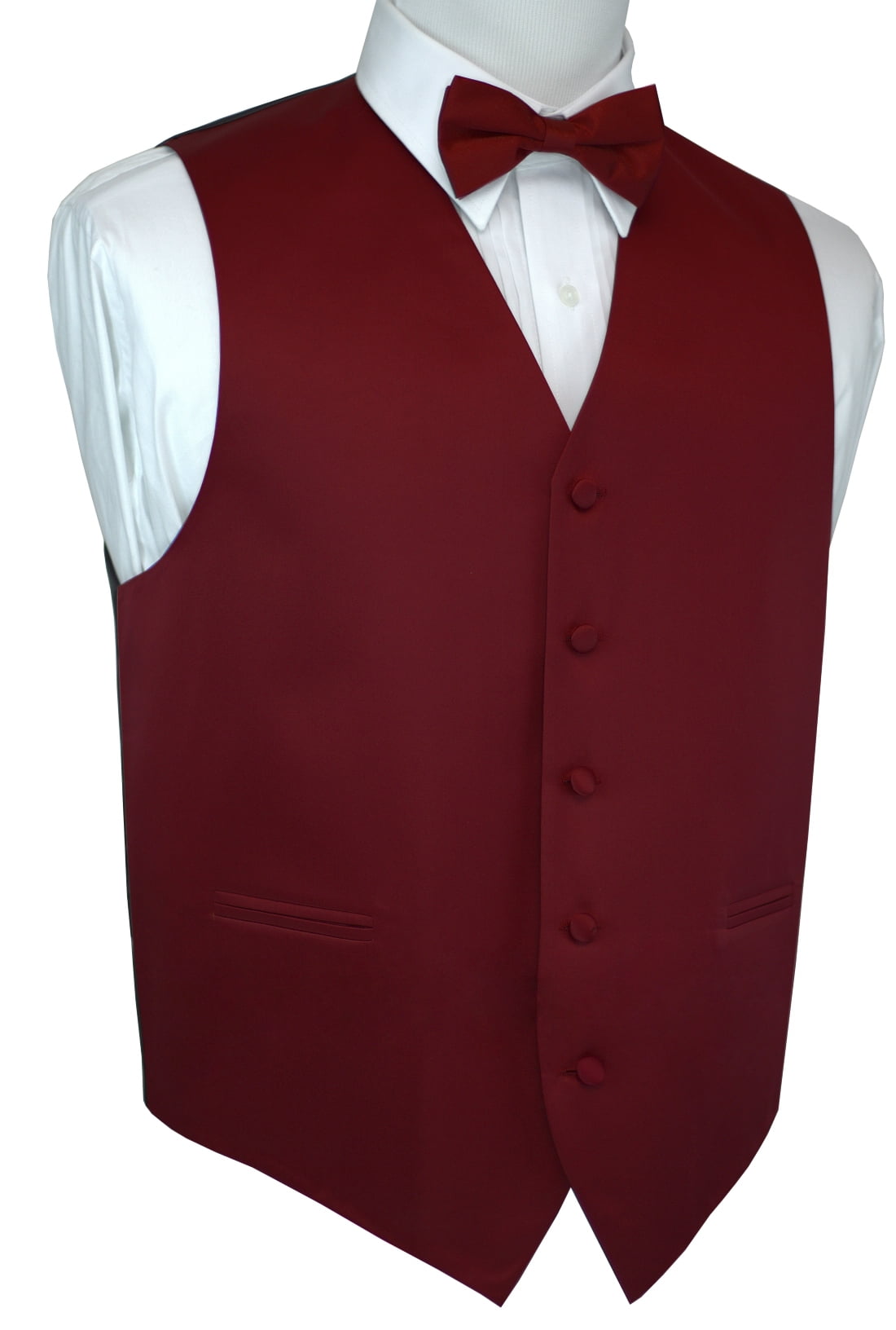 burgundy tuxedo vest and tie