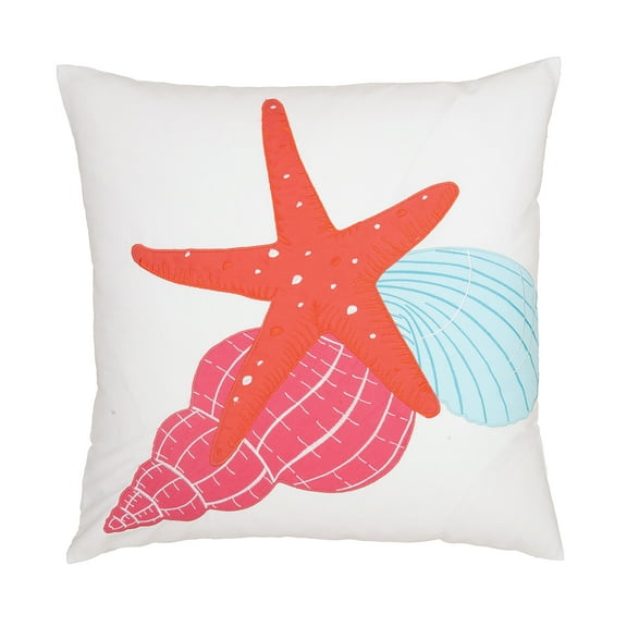 Starfish Trio Embroidered Throw Pillow