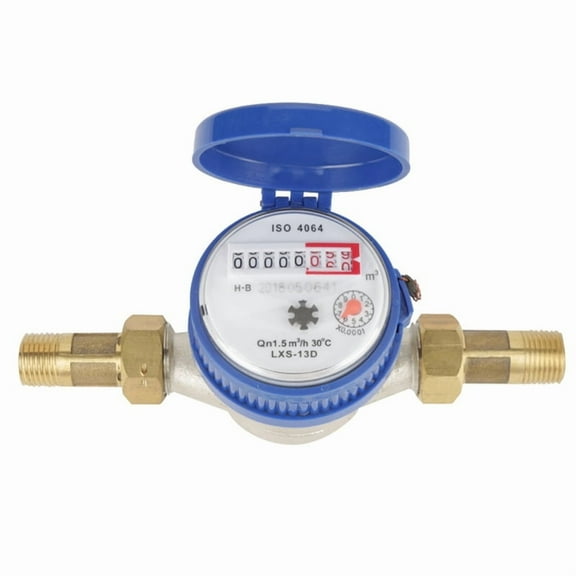 15mm 1/2 Inch Cold Water Meter with Fittings 15mm Cold Water Meter Home Water Meter Cold Water Meter