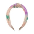 thumbnail image 4 of Unique Bargains 1 Pc Exquisite Printed Crumpled Knot Headband Pink Purple Green, 4 of 6