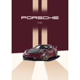 thumbnail image 3 of Pinturas y grabados de coches Porsche Singer DLS a todo gas, pósteres en lienzo, imágenes artísticas de pared para decoración de salas de estar, 3 of 5