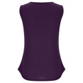 thumbnail image 6 of Usmixi Womens Tank Tops Mesh Patchwork Fashion Going out Lightweight Tunic Vest Shirts Summer Trendy Solid Scoop Neck Sleeveless Shirts Blouse Purple XXL, 6 of 7