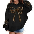 thumbnail image 2 of MEZZALL Girls Hoodies Leopard Print Hooded Sweatshirt Soft Pullover With Pocket Casual Long Sleeve Fall 2026 Tops , Black, 2 of 4