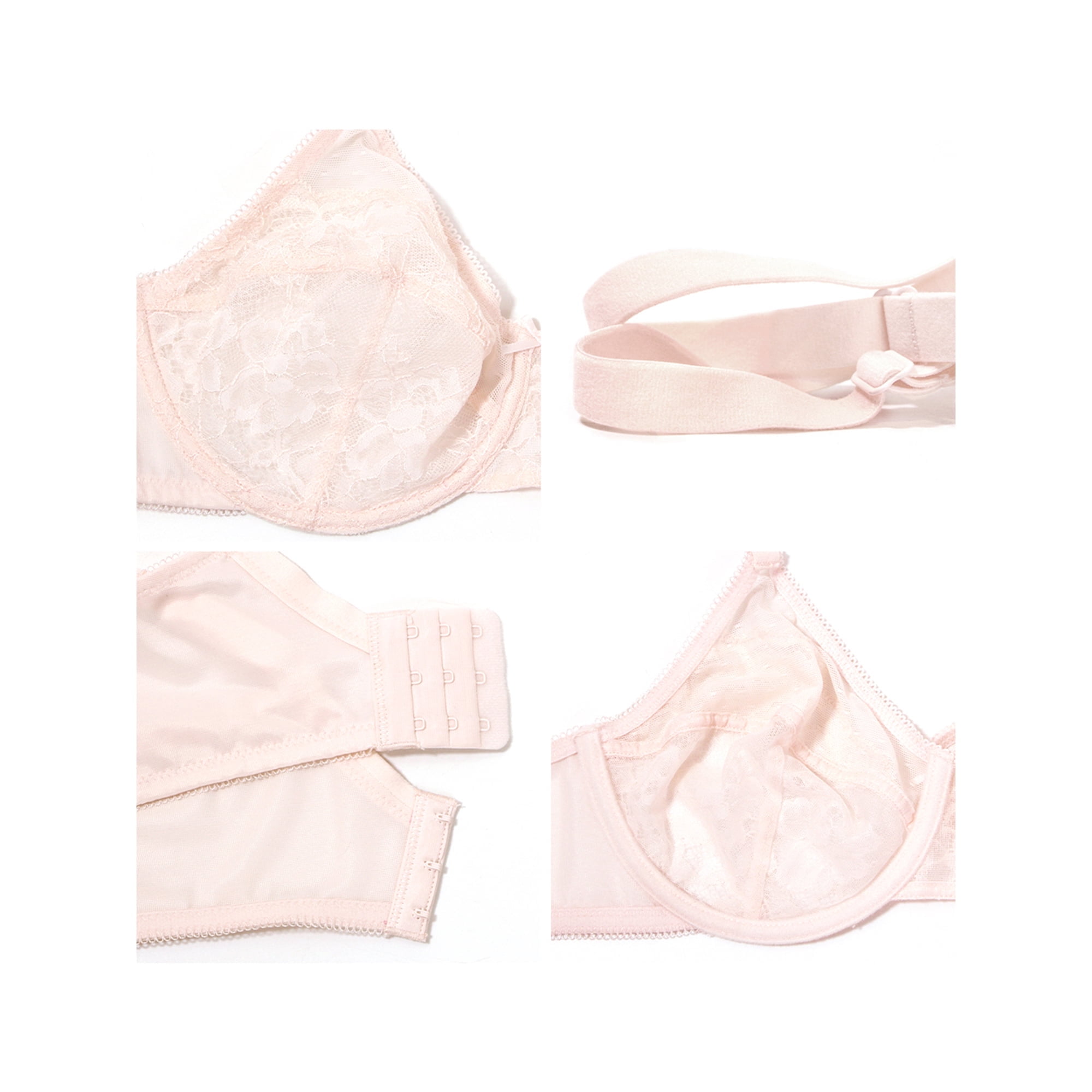 HSIA Plus Size Bras for Women Full Coverage Back Fat Underwire Unlined Bras Dusty Peach 42DD