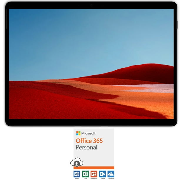 Microsoft Mjx Surface Pro X 13 Inch Touch Tablet Sq1 8gb 128gb Black Bundle With Microsoft Office 365 Personal 1 Year Subscription For 1 Person Walmart Com Walmart Com
