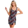 thumbnail image 3 of inlzdz Robe de Soirée pour Femme Bal de Promo Mariage Disco Élégante Robe de Fête Dos Nu Robe Courte Robe de Bal Bleu Foncé m, 3 of 7