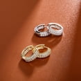 thumbnail image 6 of Hoop Earrings Lightweight Mens Huggie Earrings for Women 14K Gold Plated Small Cartilage Diamond Silver CZ Earrings Hoop, 6 of 8