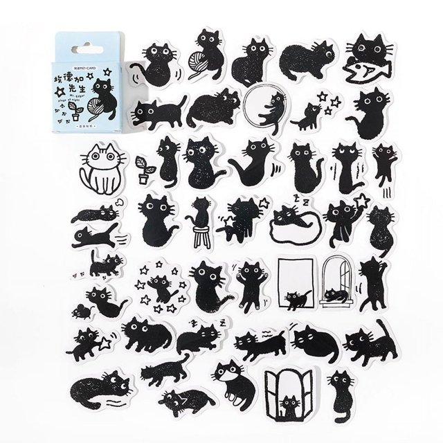 Pegatinas De Manual 45 pegatinas de papel con significado de animales, pegatinas de manual coloridas (A)