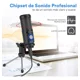 thumbnail image 5 of MAONO Micrófono USB Condensador, Microfono PC con Chipset de Sonido Profesional 192KHZ/24BIT para Grabación, Podcast, Streaming, Gamer, Compatible con PC Celular PS5 Mac, PM461TR, 5 of 8