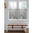 thumbnail image 7 of Half Window Curtain 36 Inches Long, Grey Flowers Window Treatment Curtain Drapes, Spring Floral Modern Oil Painting Art Small Tier Curtains for Bathroom Over Sink, 27.5"x36", 2 Panels, 7 of 7