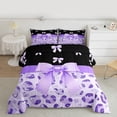 thumbnail image 2 of Castle Fairy Kids Children Cartoon Ribbon Bow-Tie Full Size Comforter Sets 3-Piece,Bling Purple Glitter Bedding Comforter Set,Animal Leopard Print Lightweight Bedding Sets,Ultra Soft Home Decor, 2 of 8