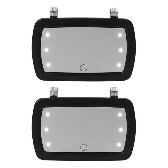 2X Car Sun Visor Mirror Makeup Sun-Shading Cosmetic Mirror Vanity Mirror Automobile Make Up Mirror with Six LED Lights