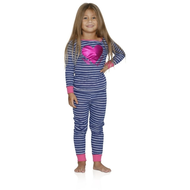 Pyjama pour Filles en Coton à Manches Longues et Pantalon Legging de Nuit