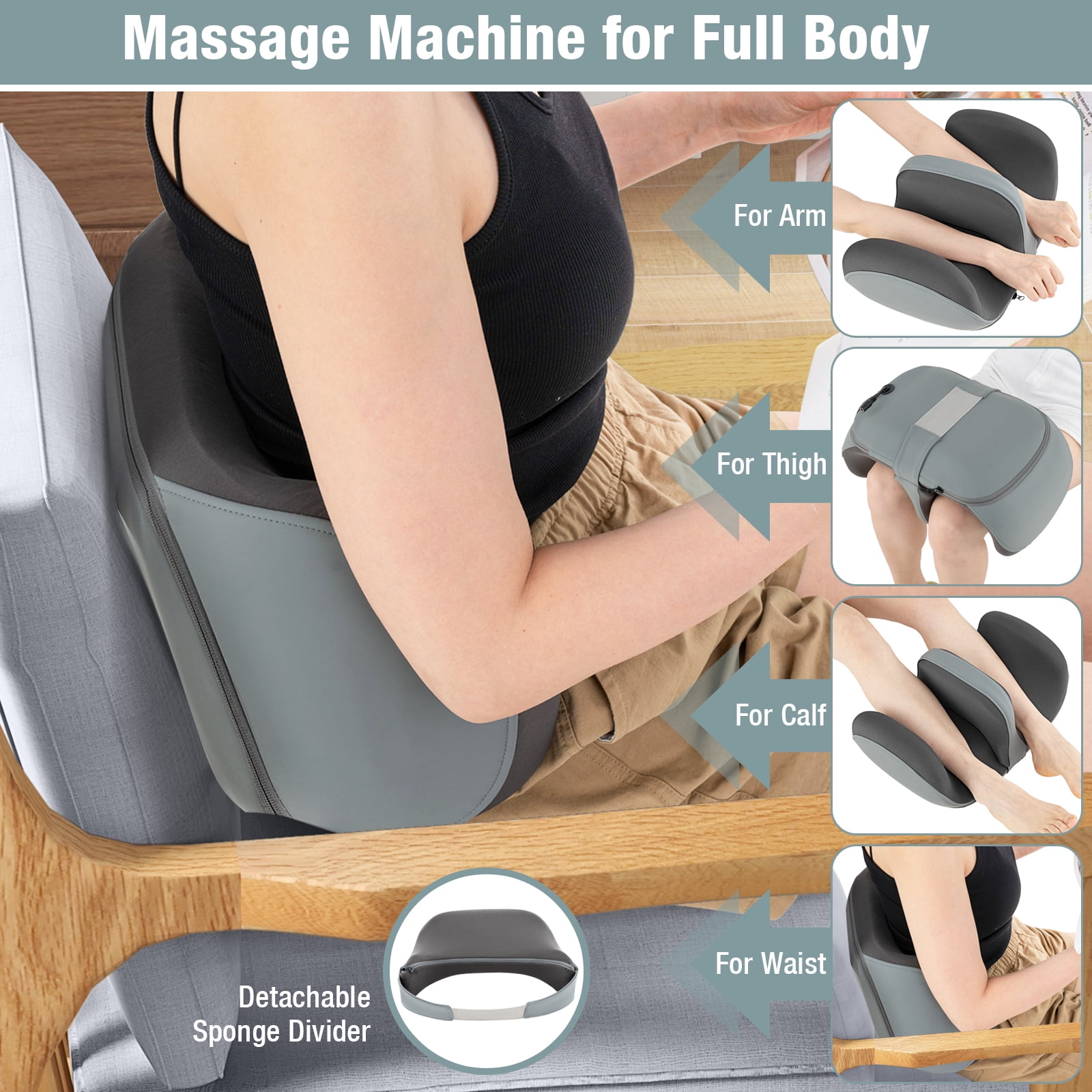 Giantex Electric Foot Massager, Calf Massager w/3 Massage Intensity, Vibration, Detachable Middle Sponge