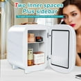 thumbnail image 3 of CAYNEL Mini Fridge Portable Thermoelectric 4L/6 Can AC/DC Cooler and Warmer for Skincare,Food,Beverage,Beauty & Makeup small Feidge for Bedroom,Car and Office (White), 3 of 17