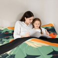 thumbnail image 4 of Manfei Minimal Fuji Twin Comforter Sets for Girls Women, Pagoda Sunset Bedding Set, Green Orange Black, Black Reversible 2-Piece, 1 Comforter and 1 Pillowcase, 4 of 6