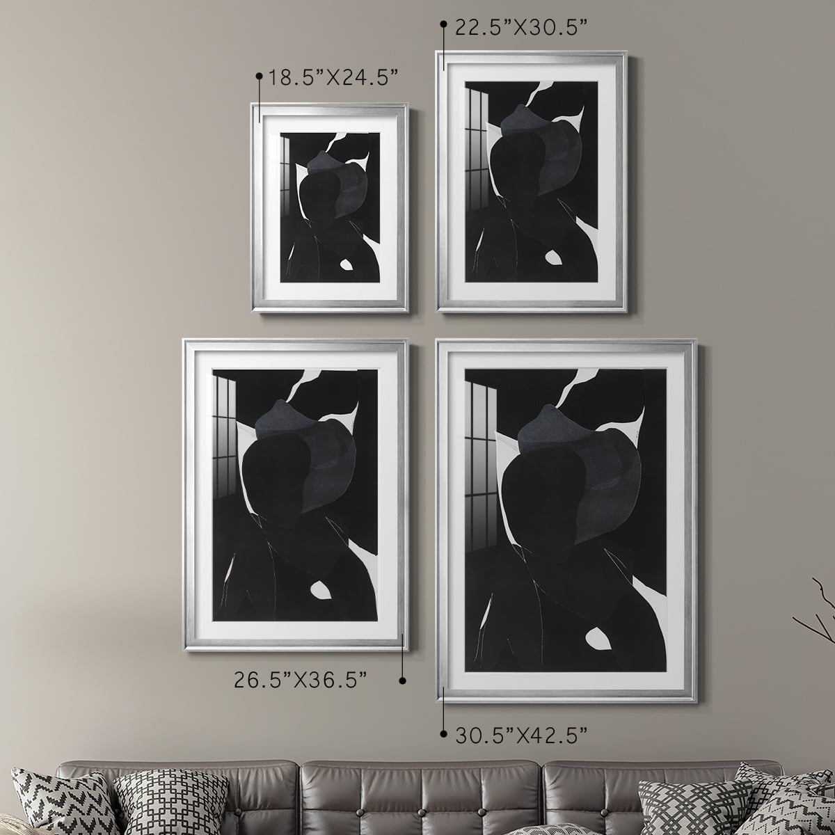 Wexford Home Night Bloom I Premium Framed Print, 26.5" x 36.5" - Ready to Hang, Silver (Set of 2)