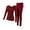 Red, variant on Htigea Women's Lace V Neck Tops and Bottoms Long Johns Sets Fall Winter Thermal Underwear Base Layer 2 Piece Black L