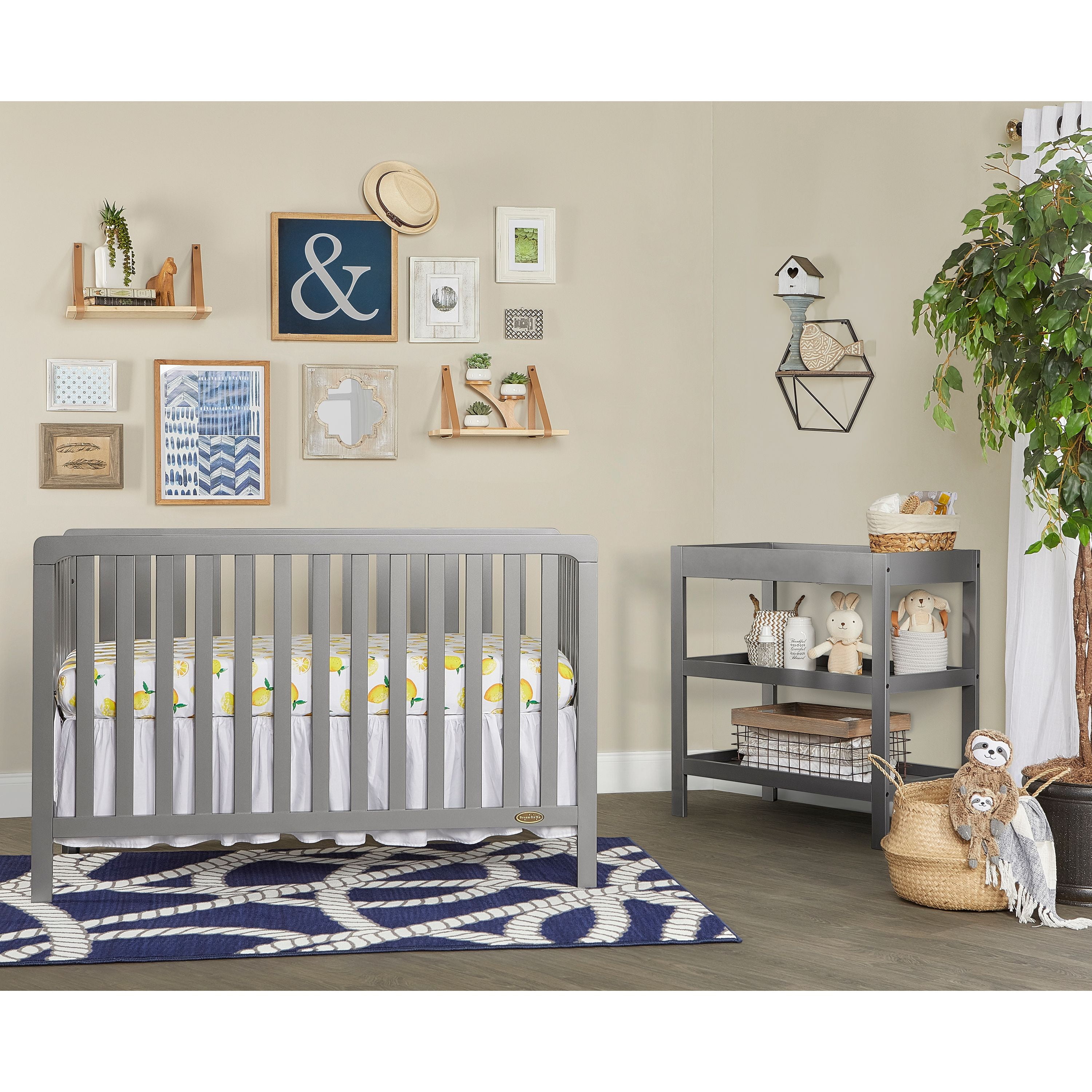 Dream On Me Ridgefield 5 In 1 Convertible crib, Storm Grey