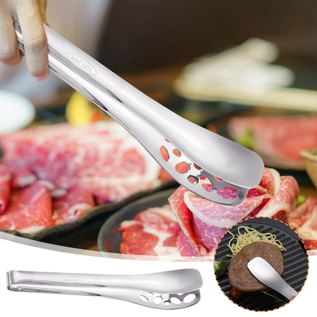 Pinza para alimentos de acero inoxidable, herramienta de cocina versátil, agarre duradero, diseño compacto, ideal para cocinar en casa, organizador de alimentos, esencial para hornear y
