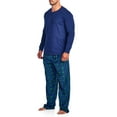thumbnail image 2 of Ashford & Brooks Men's Jersey Knit Long-Sleeve Top and Mink Fleece Bottom Pajama Set, 2 of 4
