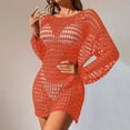 thumbnail image 5 of Taqqpue Swimsuit Cover Up for Women Crochet Bathing Suit Summer Swimwear Long Sleeve V Neck Mesh Knit Beach Dress Vacation Outfits, 5 of 8