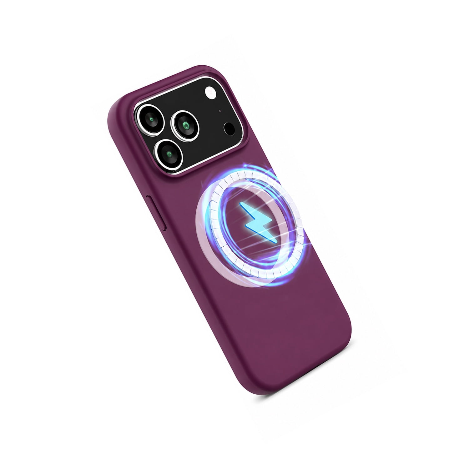 Shockproof Silicone Protective Case for iPhone 17 Pro Max with MagSafe Charging - Maroon