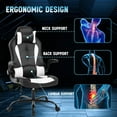 thumbnail image 6 of Massage Gaming Chair PU Leather Computer Chairs Desk Chair w/Adjustable Headrest and Armrest,Ergonomic Office Chair High Back Gamer Chairs Racing Game Chair, White, 6 of 8