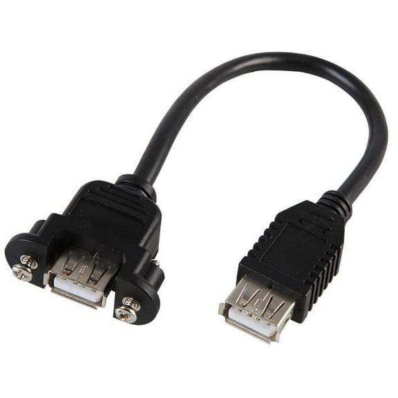 PRO SIGNAL - USB A Female to Female Panel Mount Adaptor Lead, 160mm Black