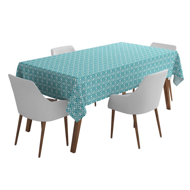 Vargottam Indoor/OutdoorTablecloth58x102 InchRectangleTablecloth Waterproof PatioTableCloths- Spring/SummerTableCovers for Backyard RectangularTable/BBQs/Picnic -Turquoise Blue