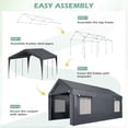 thumbnail image 3 of Mellcom 10'x20' Carport ,Outdoor Portable Carport Garage with Sidewalls and All Weather for Car,Storage,Tool room, 3 of 10