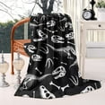 thumbnail image 2 of Black Cartoon Dinosaurs Skulls Skeletons Pattern Blanket,Comfortable Soft Lamb Wool Throw Blanket,All Season,Warm Lightweight Blankets for Sofa Bed Couch Living Room Chair,60"x80", 2 of 4