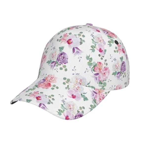 Picia Rose Flower B pattern Trucker Low Profile Hat Men Women Baseball Cap Dad Hat Adjustable Unconstructed Plain Cap