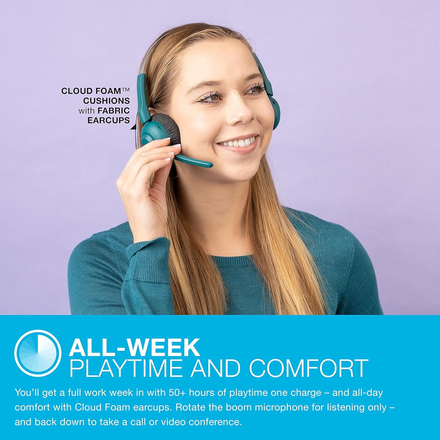 JLab GO Work Pop Wireless Headphones - Teal