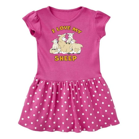 

Inktastic I Love My Sheep with Cute Sheep Family Gift Toddler Girl Dress