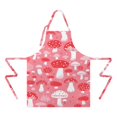 thumbnail image 2 of Red Mushroom Pattern Pink Pattern Apron-Garden Aprons for Women with Pockets-Cotton Linen Waterproof Kitchen Cooking Gardening Aprons Adjustable for Kitchen,Cooking,BBQ and Salon 33x27 Inch, 2 of 7