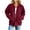 02-Wine, variant on Womens Solid Color Zip Up Jacket Collared Long Sleeve Loose Corduroy Coat Fall Winter Tops with Pockets